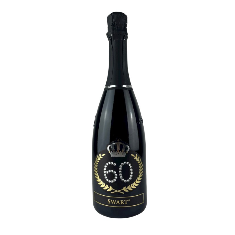 Bottiglia personalizzata per Compleanno 60 anni Etichetta con cristalli